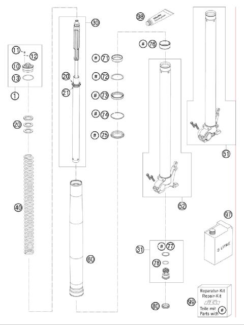 FRONT FORK DISASSEMBLED
