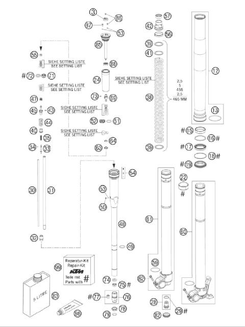 FRONT FORK DISASSEMBLED