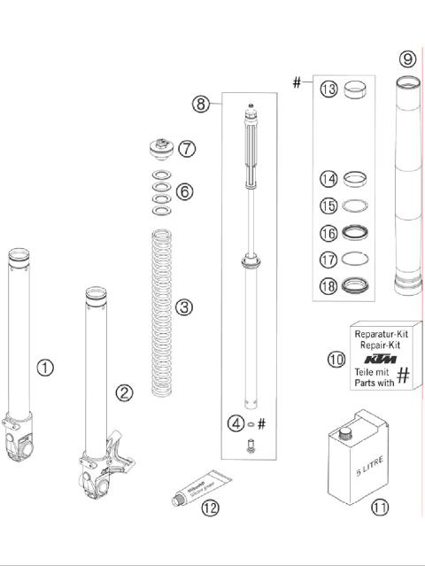 FRONT FORK DISSASEMBLED