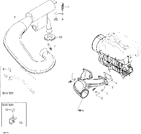 01- Exhaust System 600 SUV