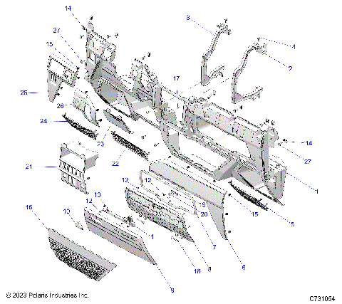 BODY, DASH, LOWER - R25XAL1RBD/BM (C731054)