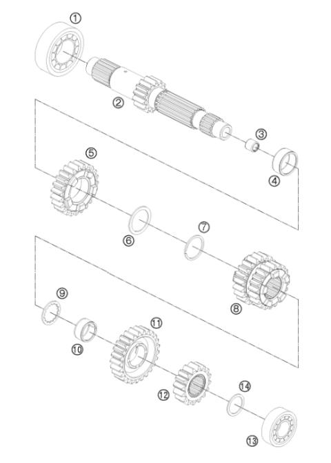 TRANSMISSION I - MAIN SHAFT        