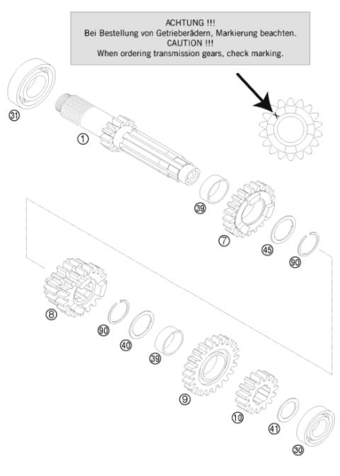 TRANSMISSION I - MAIN SHAFT        