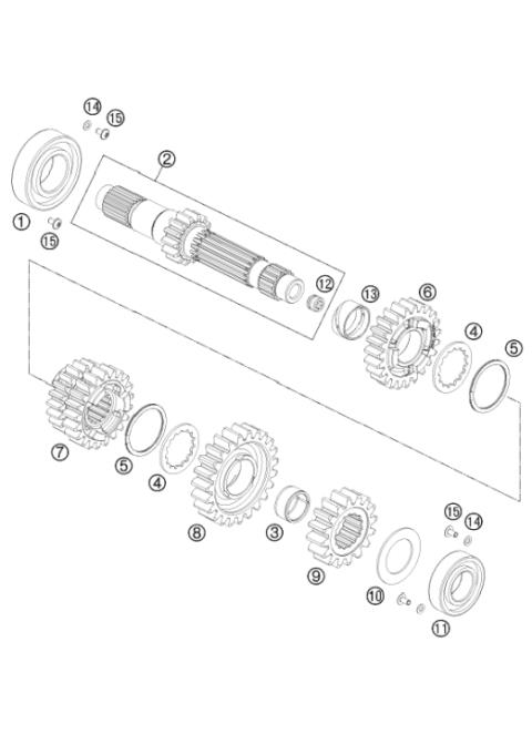 TRANSMISSION I - MAIN SHAFT        