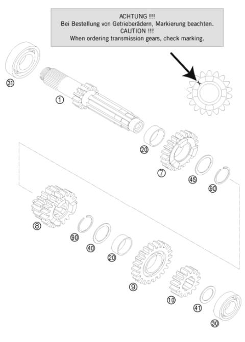 TRANSMISSION I - MAIN SHAFT        