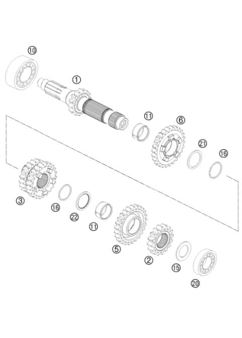 TRANSMISSION I - MAIN SHAFT        