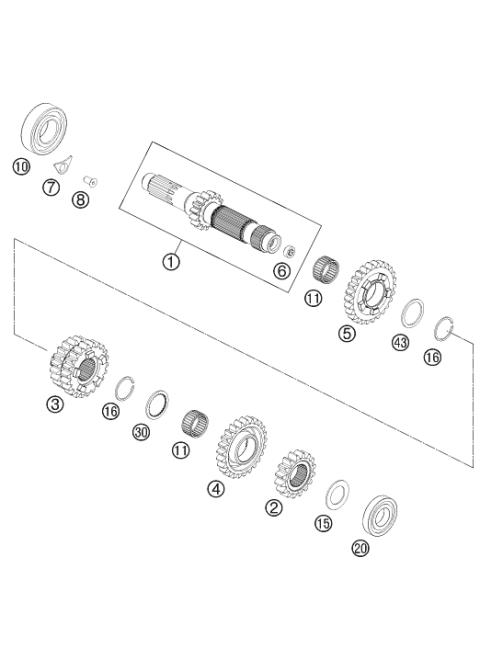 TRANSMISSION I - MAIN SHAFT        