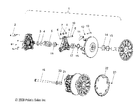 DRIVE TRAIN, CLUTCH, PRIMARY - S12BS8/BC8 ALL OPTIONS (49SNOWDRIVECLUTCH09600TRG)