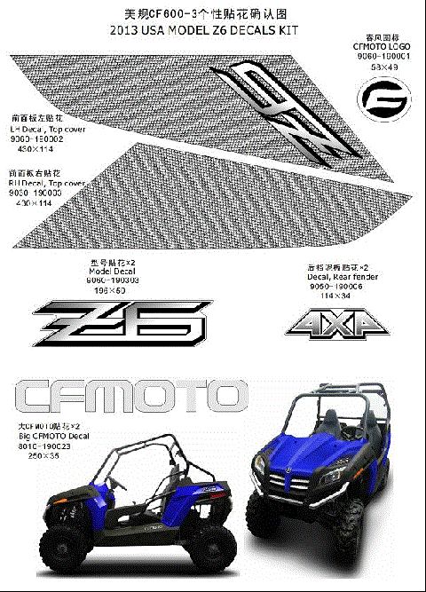 Z6 DECALS KIT (USA 2013 VERSION)