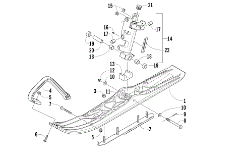 SKI AND SPINDLE ASSEMBLY