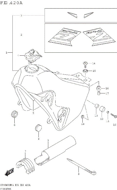 FUEL TANK (DR-Z400S:(E03 E28))