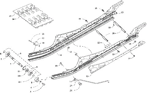 REAR SUSPENSION - RAIL AND TRACK ASSEMBLY [111246]