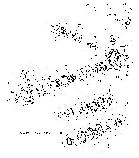 DRIVE TRAIN, FRONT GEARCASE and MOUNTING (Built 3/06/10 and After) - A10MN50ET (49ATVGEARCASE1332695)
