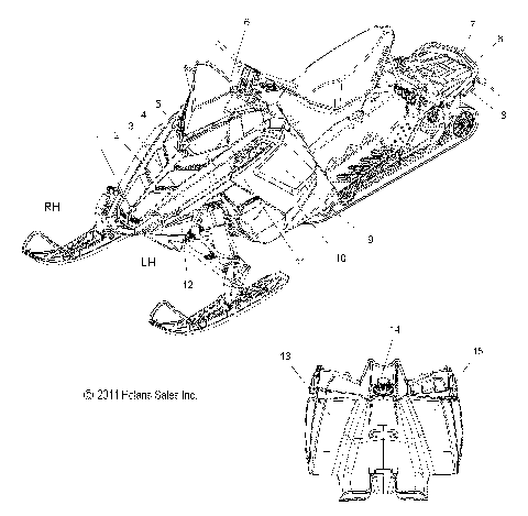 BODY, DECAL, ORANGE - S12BS8/BC8 ALL OPTIONS (49SNOWDECAL12SBPROR)