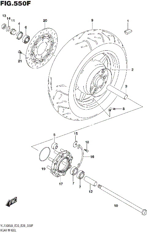 REAR WHEEL (VL1500TL8 E28)