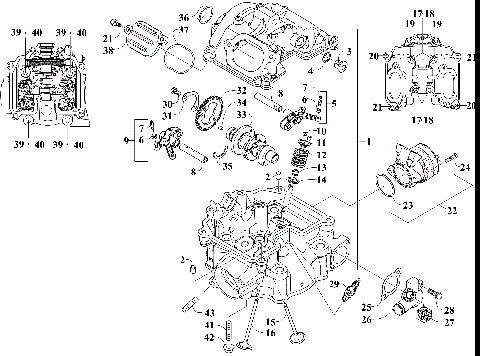 CYLINDER HEAD AND CAMSHAFT/VALVE ASSEMBLY [303312]