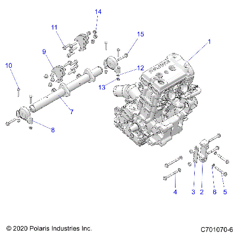 ENGINE, MOUNTING & LONG BLOCK - G21GAB99CM/FM (C701070-6)