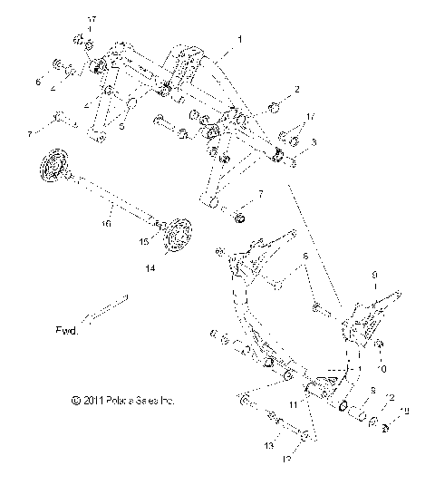 SUSPENSION, CRANK ASM., REAR - S12BP6 ALL OPTIONS (49SNOWSUSPCRANK12800SB)