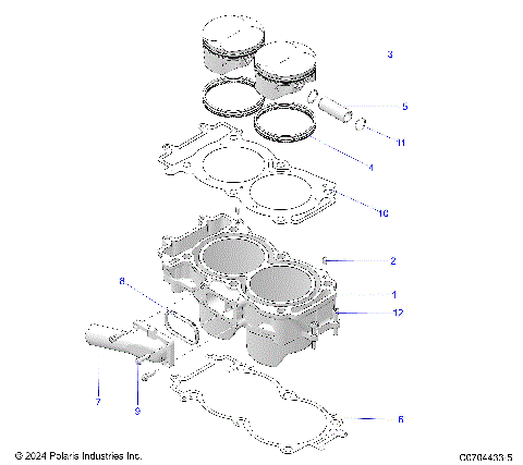 ENGINE, CYLINDER AND PISTON