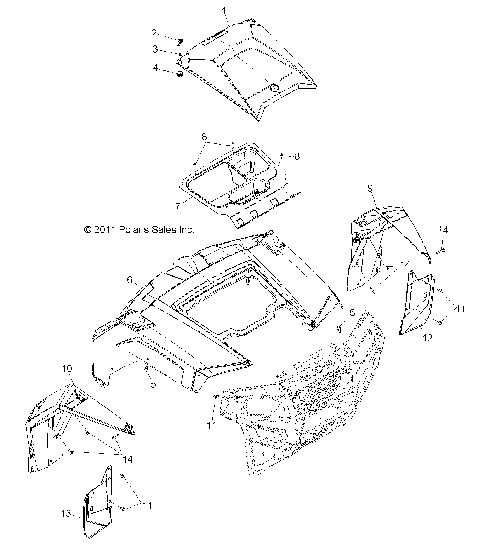 BODY, HOOD and FRONT BODY WORK - Z14JT9EFX (49RGRHOOD12RZRXP900)