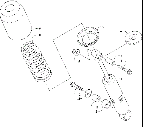 REAR SUSPENSION FRONT ARM SHOCK ABSORBER ASSEMBLY [108884]