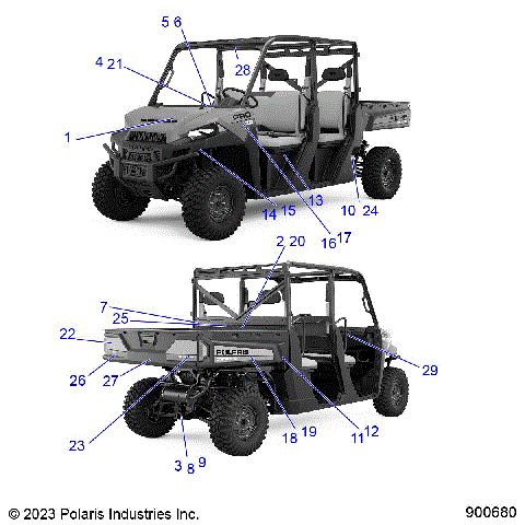 BODY, DECALS - D25P4AD4B4/ED4B4/FD4B4/UD4B4/VD4B4/YD4B4 (900680-01)