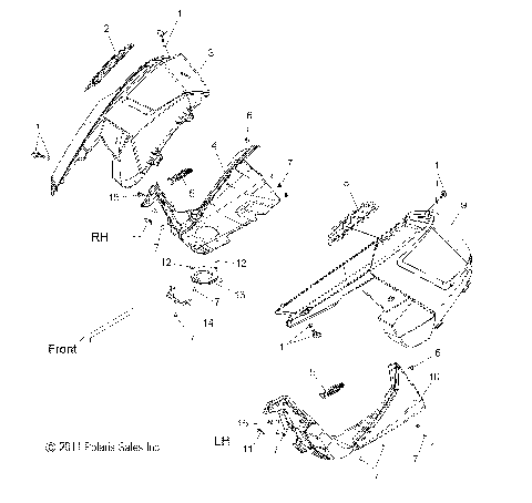BODY, FENDERS and SIDE PANELS - S12BP8/BV8 ALL OPTIONS (49SNOWFENDERS12600PR)