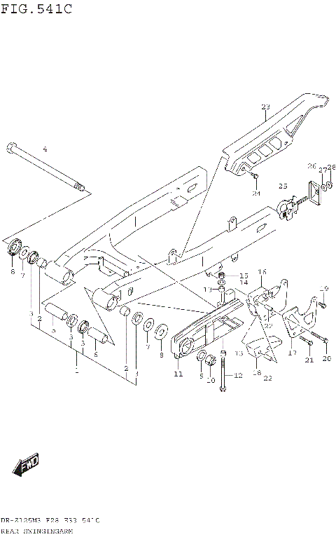 REAR SWINGINGARM (DR-Z125LM3E33)