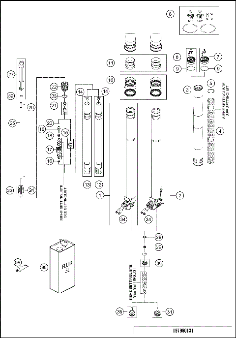 FRONT FORK DISASSEMBLED