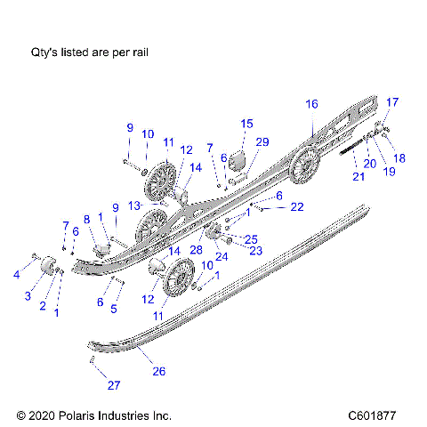 SUSPENSION, RAIL BEAM LH/RH - S22TLP8RS ALL OPTIONS (C601877)