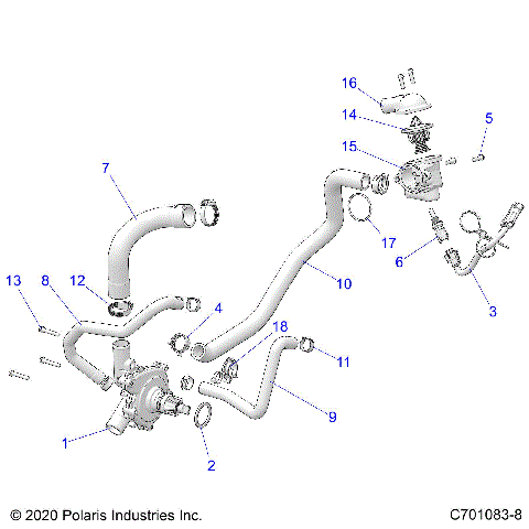 ENGINE, WATERPUMP AND BYPASS - G21GAB99CM/FM (C701083-8)