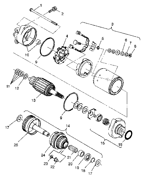 STARTING MOTOR SL 700 B964066 and  Intl. SL 700 I964066 (4935633563C009)