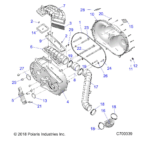 DRIVE TRAIN, CLUTCH COVER AND DUCTING - R21RSH99AC/BC (C700339)