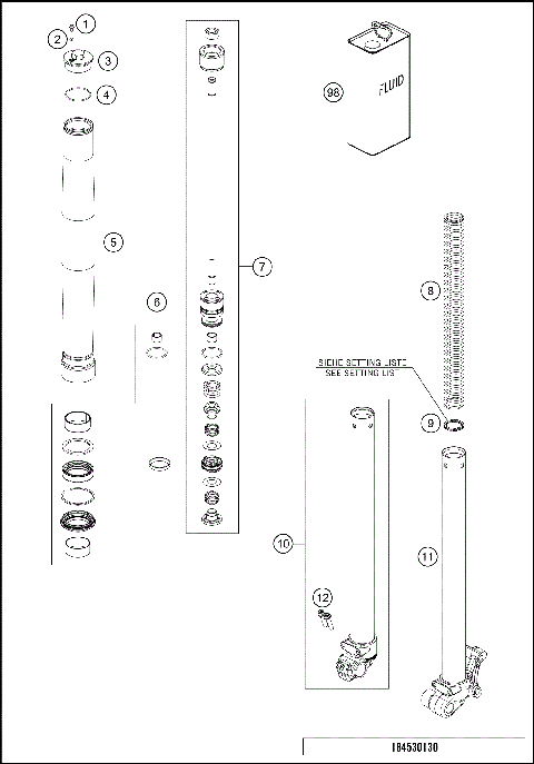 FRONT FORK DISASSEMBLED