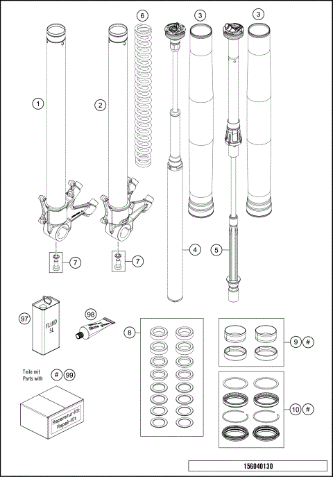 FRONT FORK DISASSEMBLED
