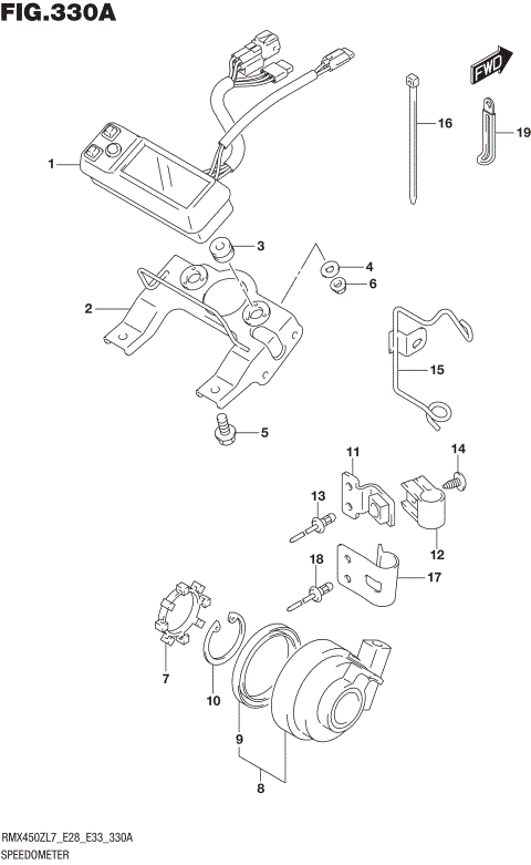 SPEEDOMETER (RMX450ZL7 E28)