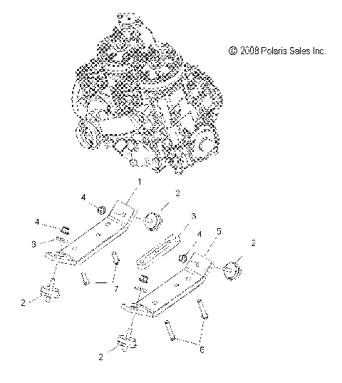 ENGINE, MOUNTING - S12MX6JSA/JEA (49SNOWENGINEMOUNT09600RACE)