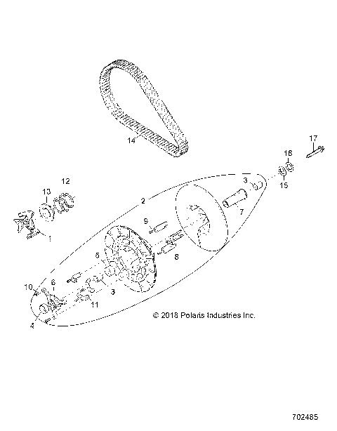 DRIVE TRAIN, SECONDARY CLUTCH - Z19VDE92AC/BC/AD/BD/AM/BM/LM/LAG/BG (702485)
