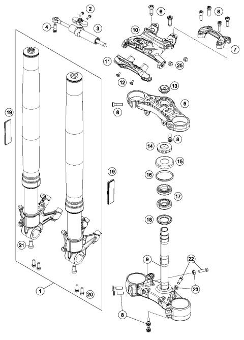 FRONT FORK, TRIPLE CLAMP           