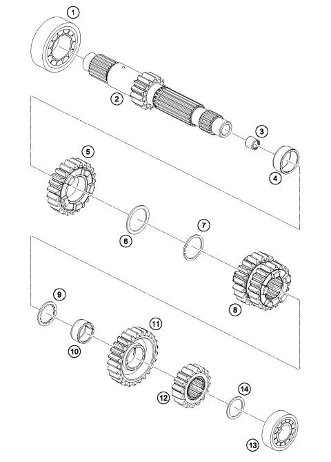 TRANSMISSION I - MAIN SHAFT        