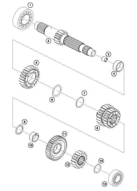 TRANSMISSION I - MAIN SHAFT        