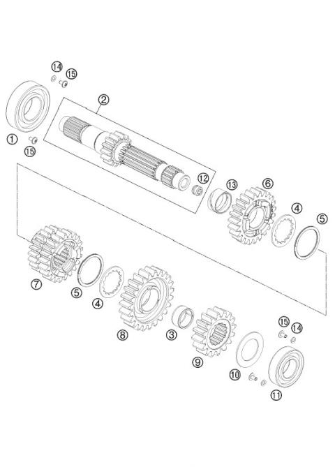 TRANSMISSION I - MAIN SHAFT        