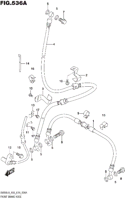 FRONT BRAKE HOSE (SV650L9 E03)