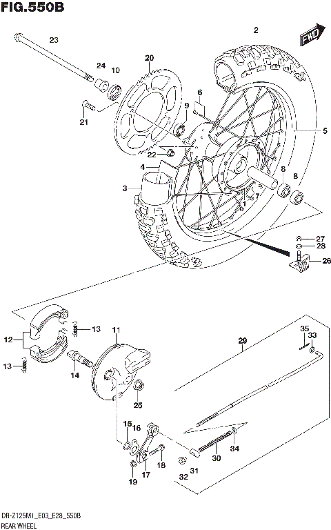 REAR WHEEL (DR-Z125L)