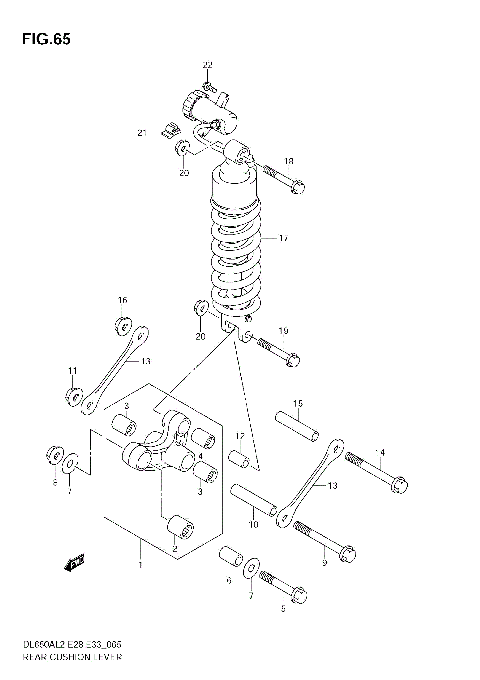 REAR CUSHION LEVER (DL650AL2 E28)