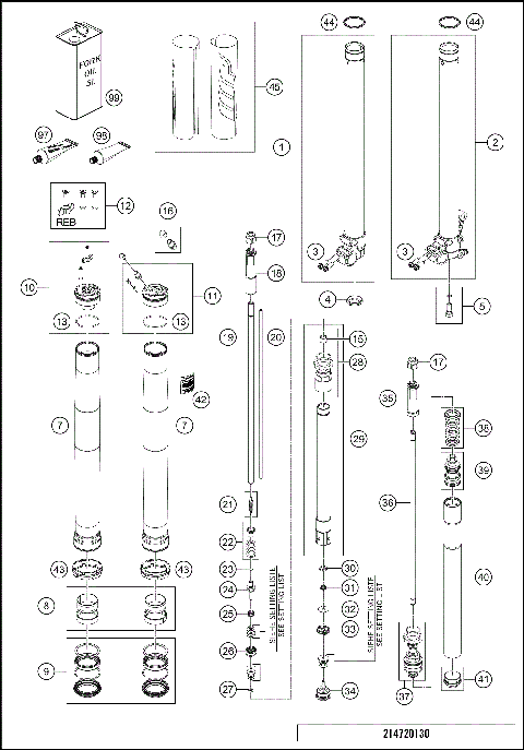 FRONT FORK DISASSEMBLED
