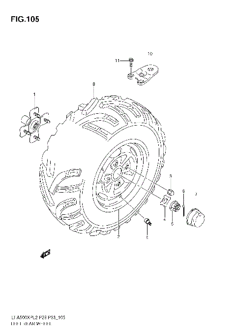 LEFT REAR WHEEL (LT-A500XPZL2 E33)