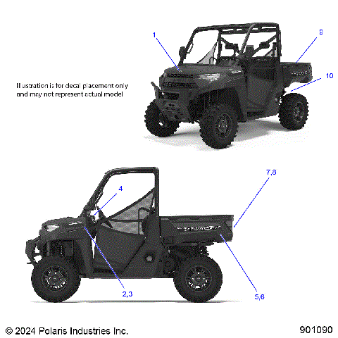 BODY, DECALS GRAPHICS - R23RRED4FA/DA/SD4CA/CK (901090)