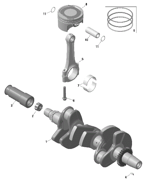 01- ROTAX - Crankshaft and Pistons