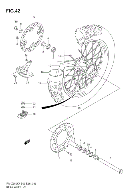 REAR WHEEL (MODEL K7)